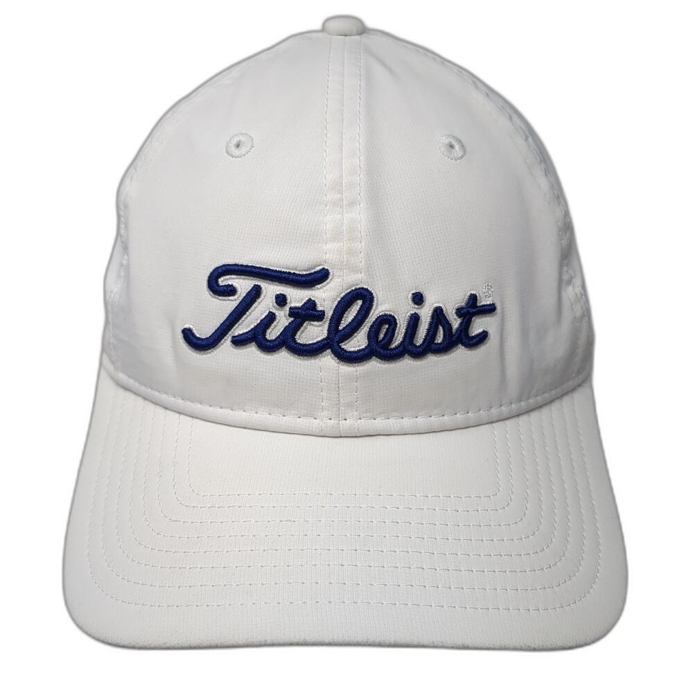 Fitleist Strapback Baseball Cap White One Size Adjustable Embroidered 6 Panel